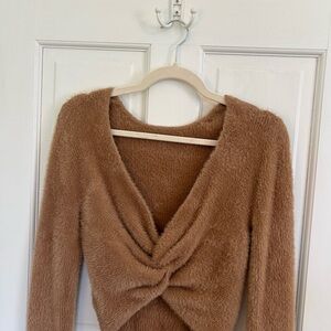 Aerie Brown V-Neck Sweater